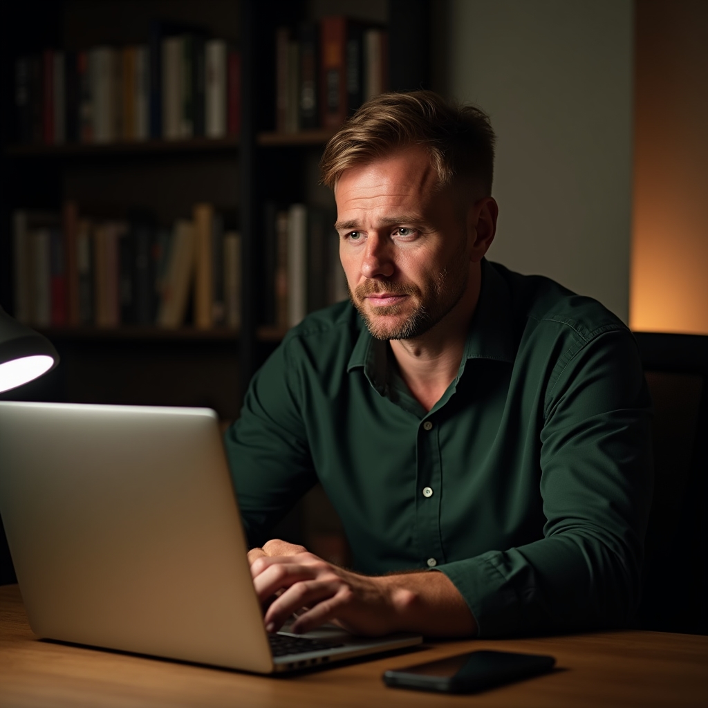 Zaměstnanec na home office při videohovoru