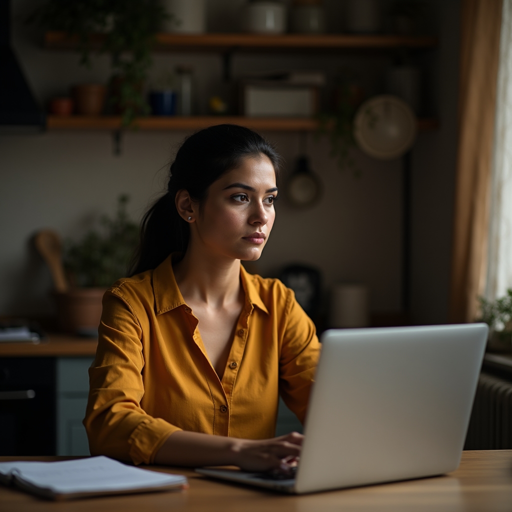 Freelancer pracující z domova u počítače